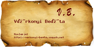 Várkonyi Beáta névjegykártya